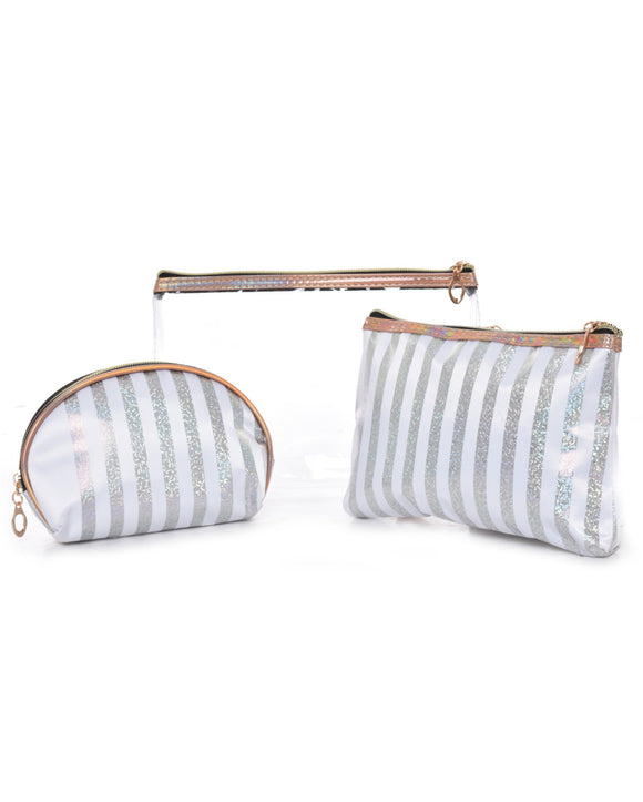 Transparent Cosmetic Cases - White