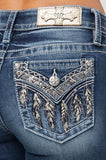 Miss Me Feather Bootcut Jeans