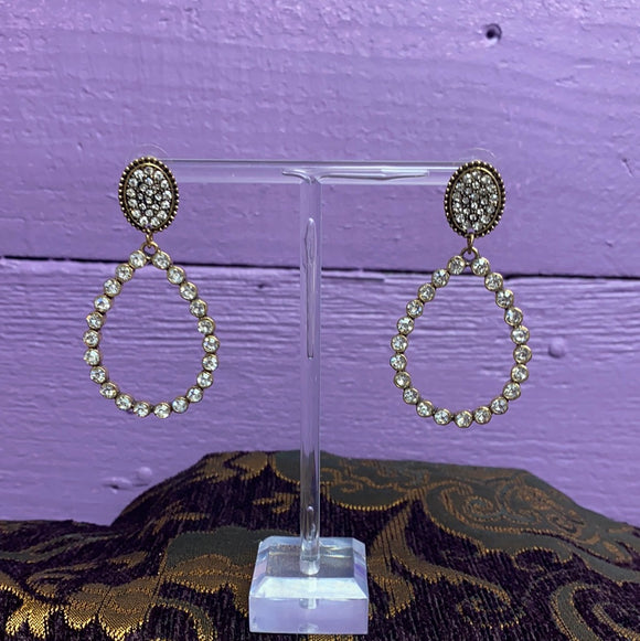 Rhinestone Teardrop Earrings