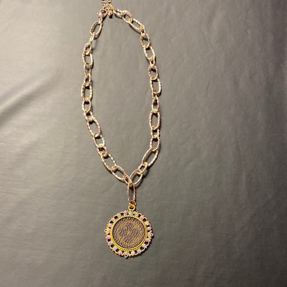 Upcycled Gold Hammered Necklace