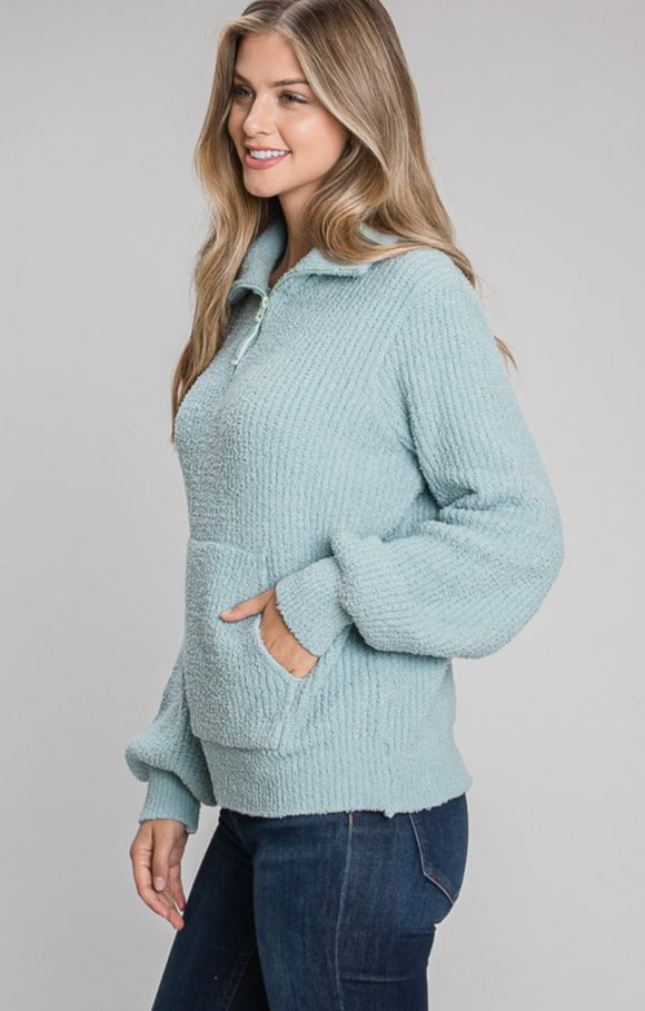 Plush Half Zip Sweater