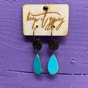 KG Upcycled Turquoise Teardrop Earrings