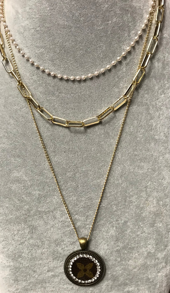 KD Upcycled Pearl & Chain Necklace
