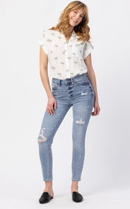 JB High Waist Destroyed Skinny Jeans