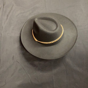 Wide Brim Fedora with Chain Band