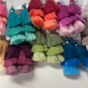 3-Tier Fringe Earrings